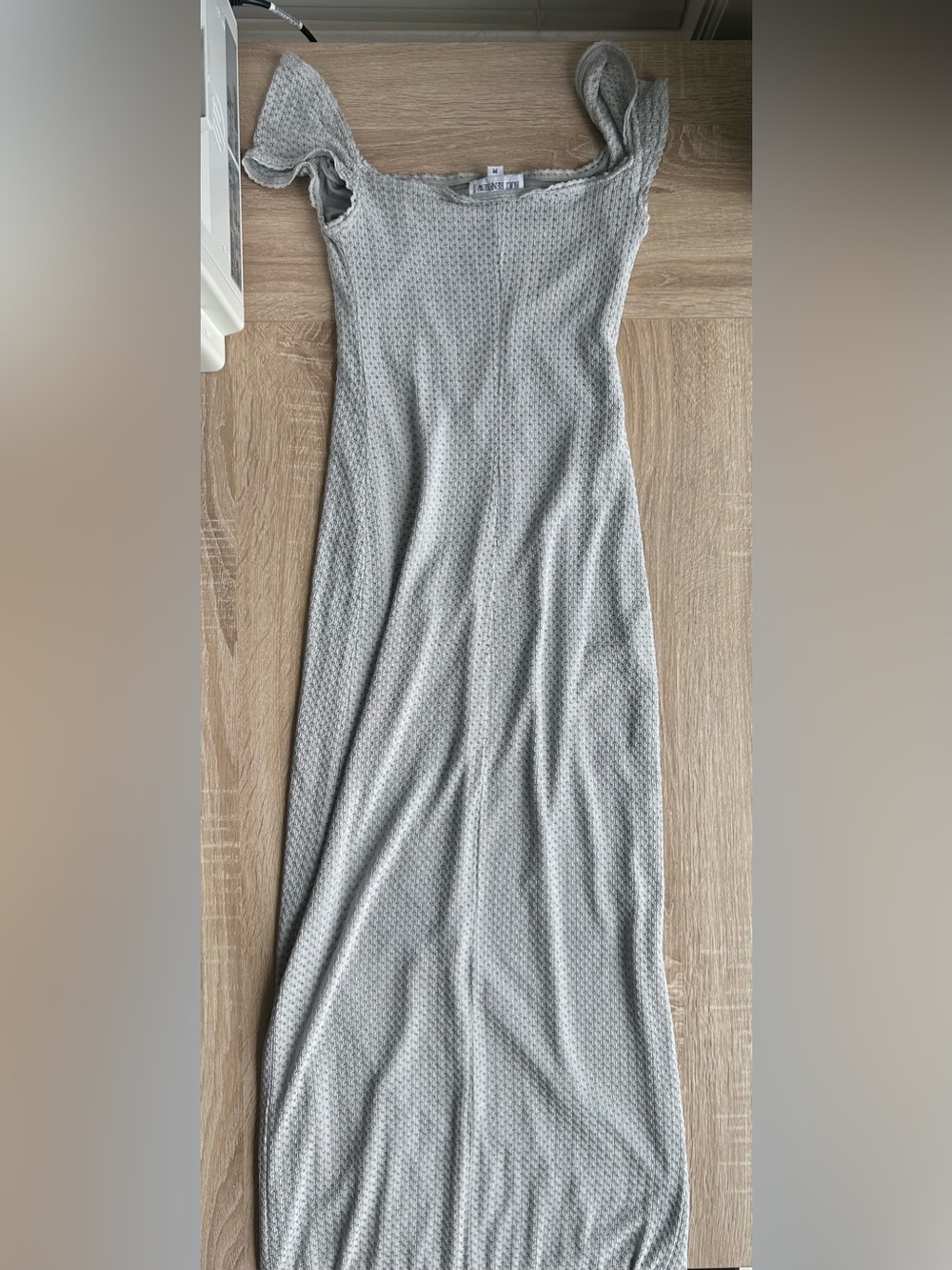 Vintage Holt Renfrew Grey Maxi Dress Formal Party M Chic Classy Elegant - Picture 5 of 5